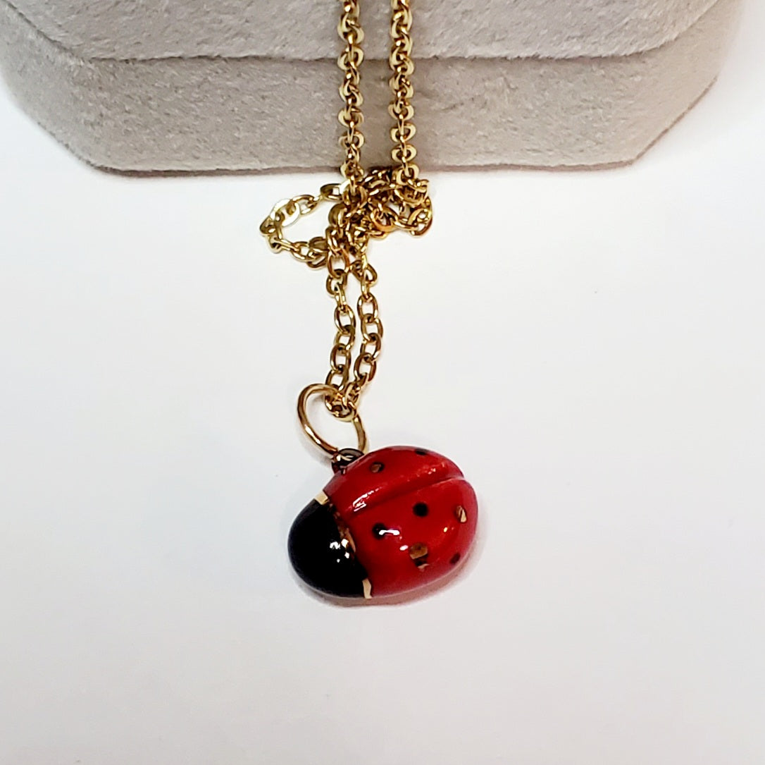 Lady Bug Pendant Necklace
