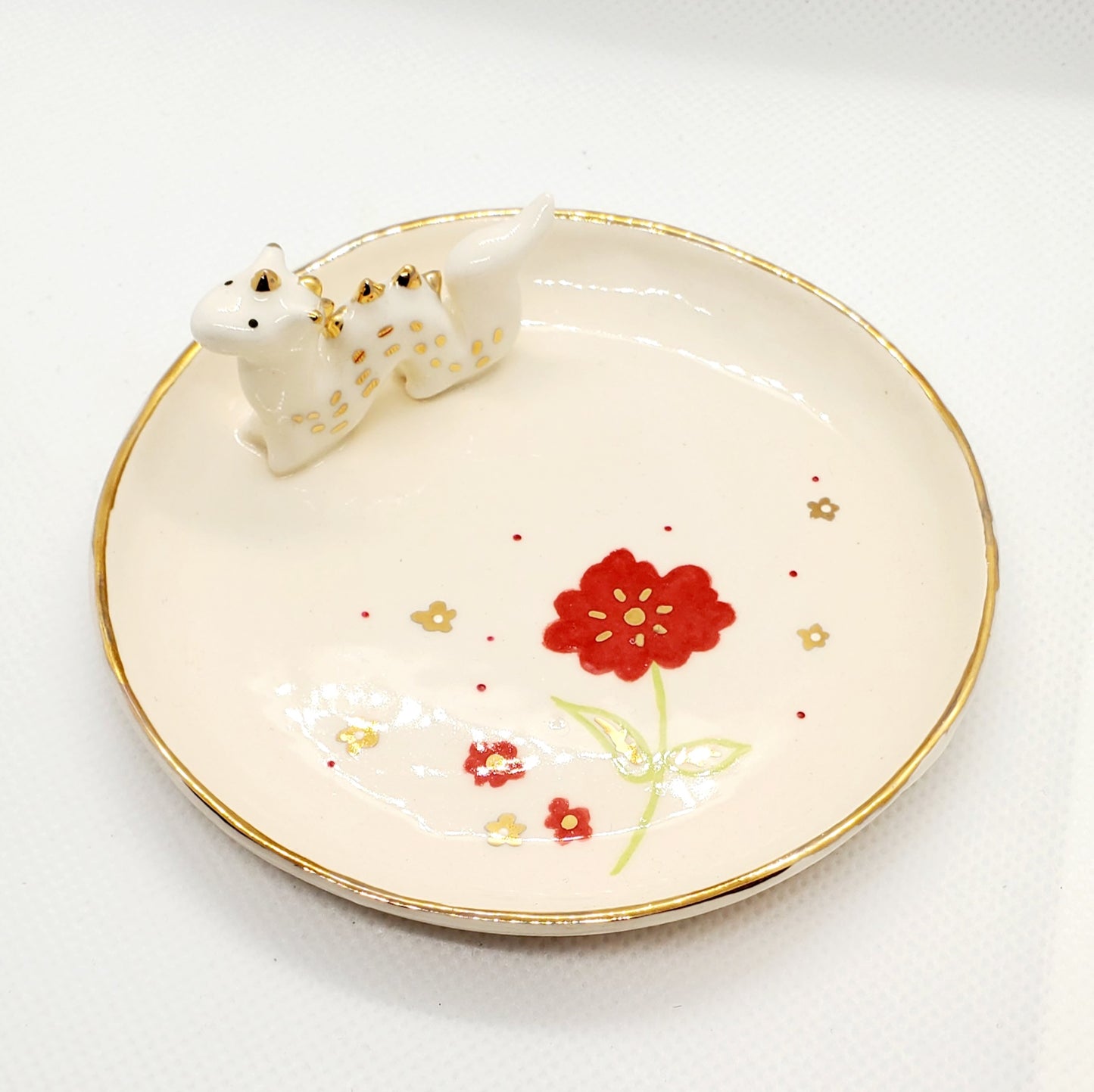 Dragon Trinket Dish - White