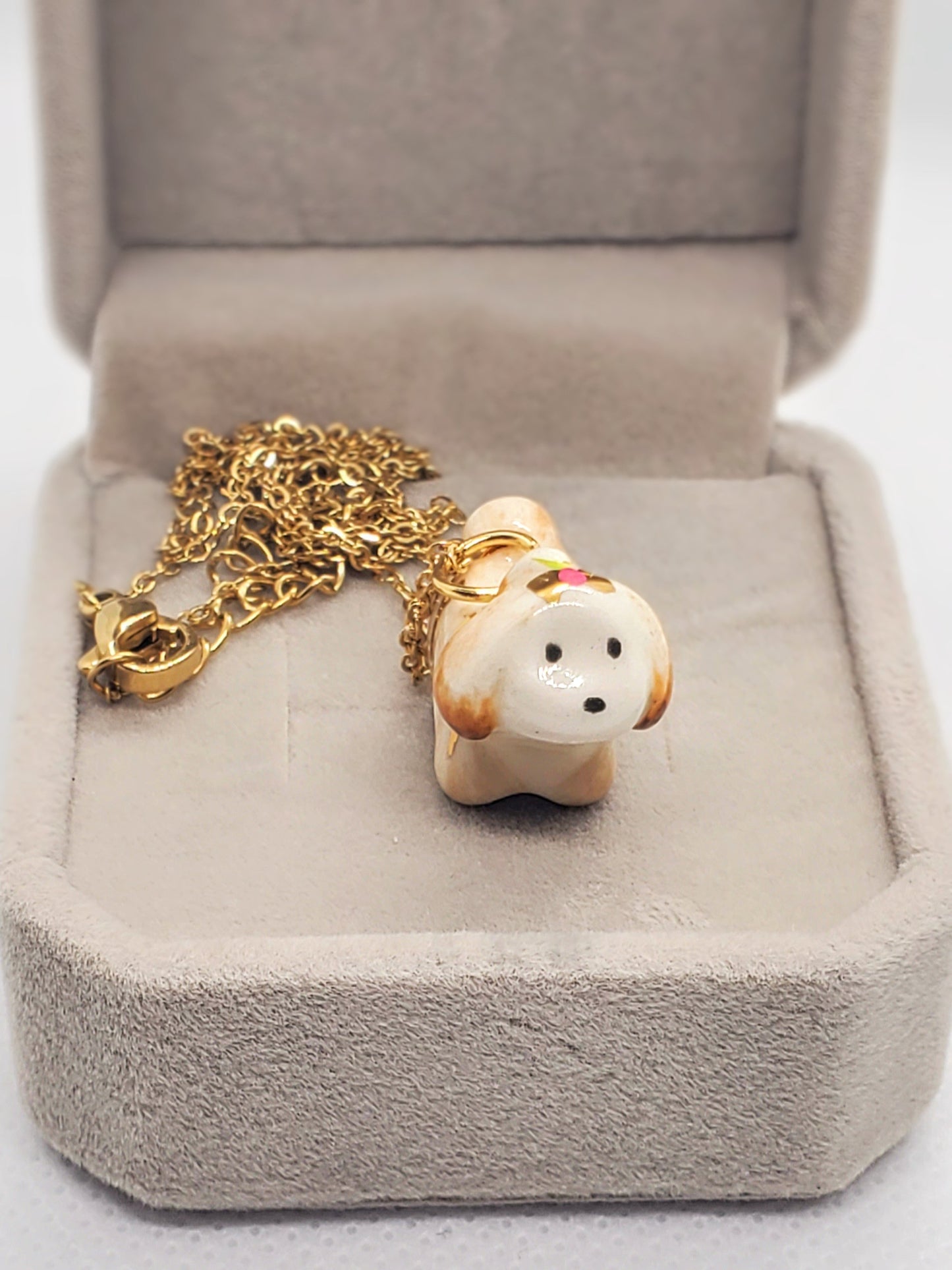 Shih Tzu Puppy Pendant Necklace
