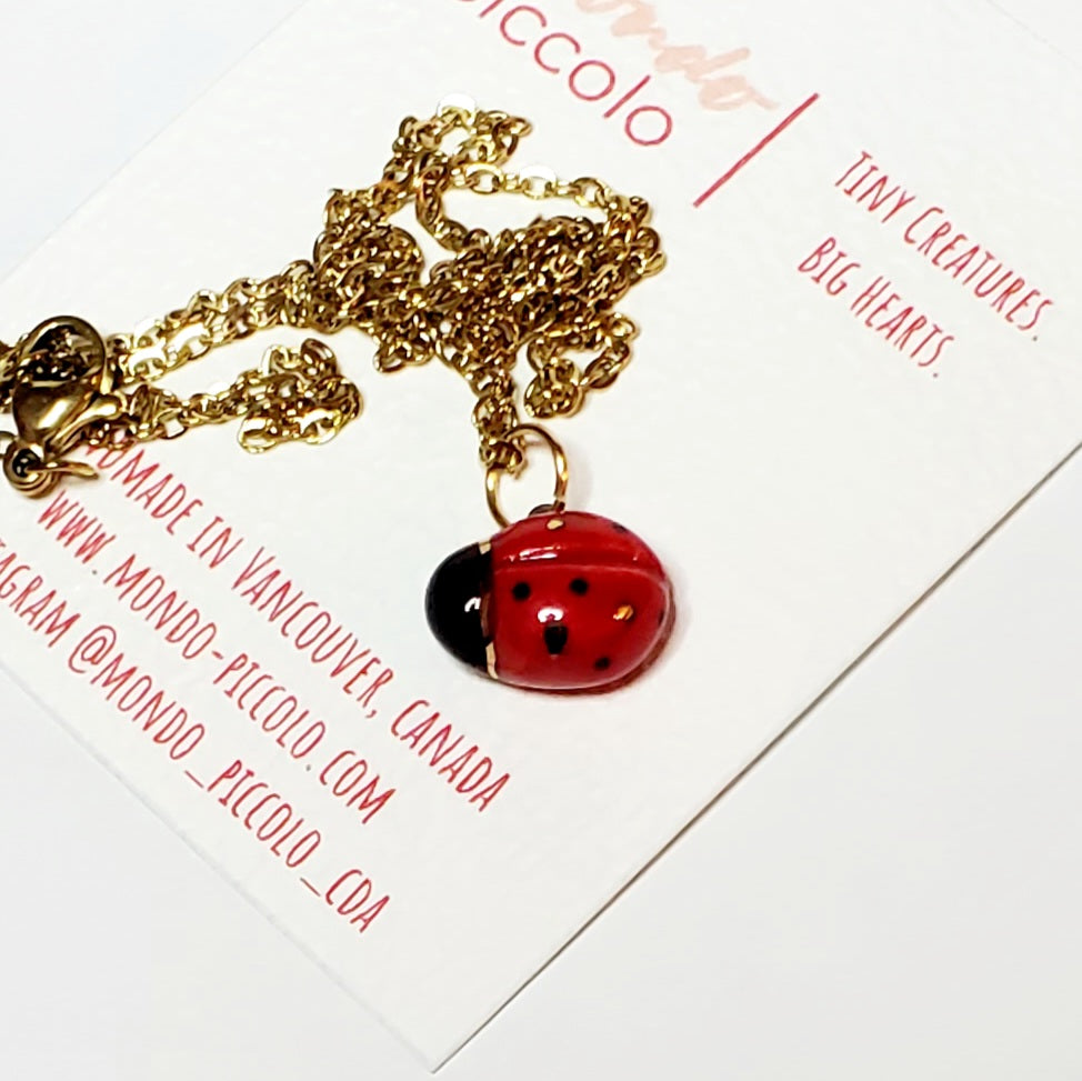 Lady Bug Pendant Necklace