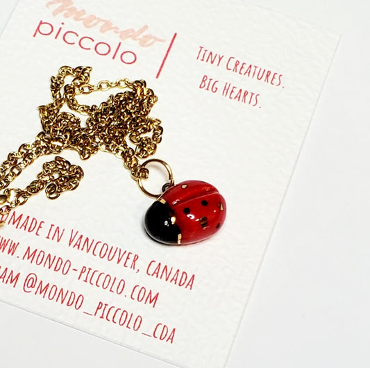 Lady Bug Pendant Necklace