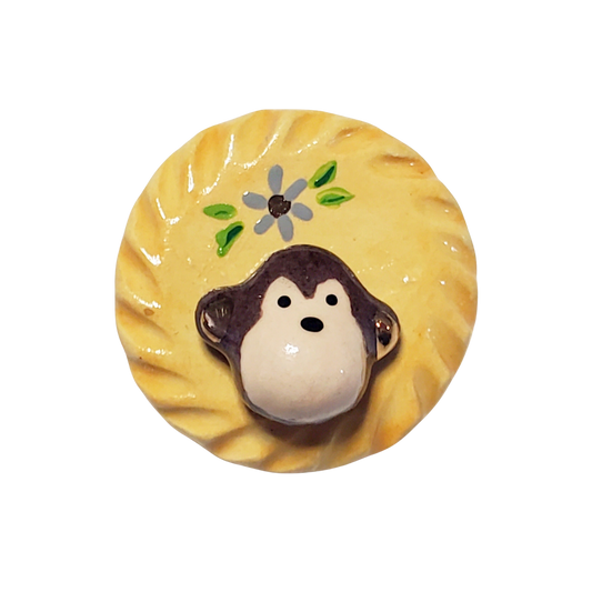 Ceramic Monkey Pin